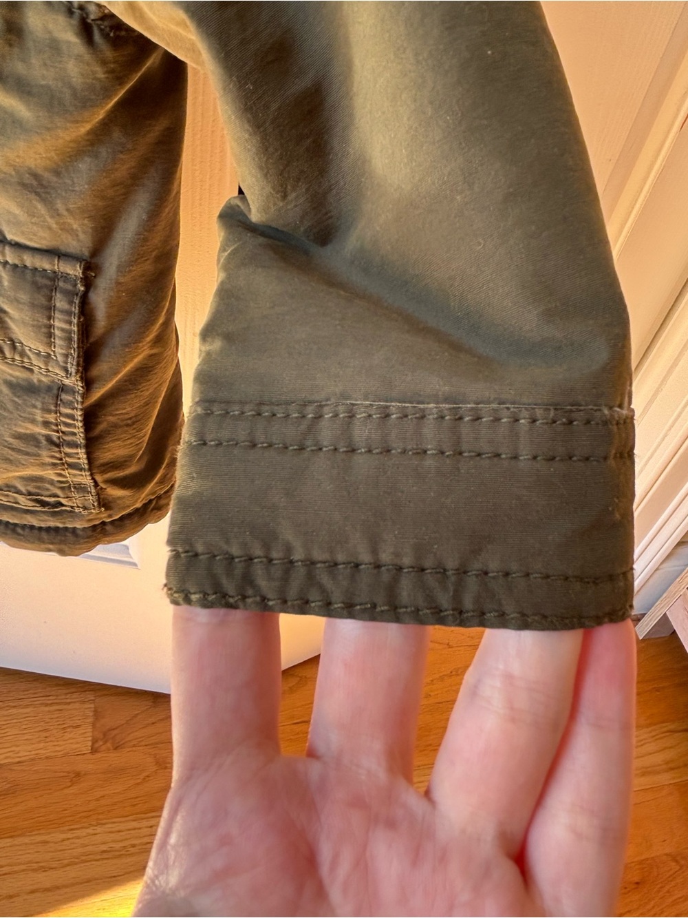 Gap Kids Olive Green Waxed Jacket with Corduroy Collar - Picture 4 of 7